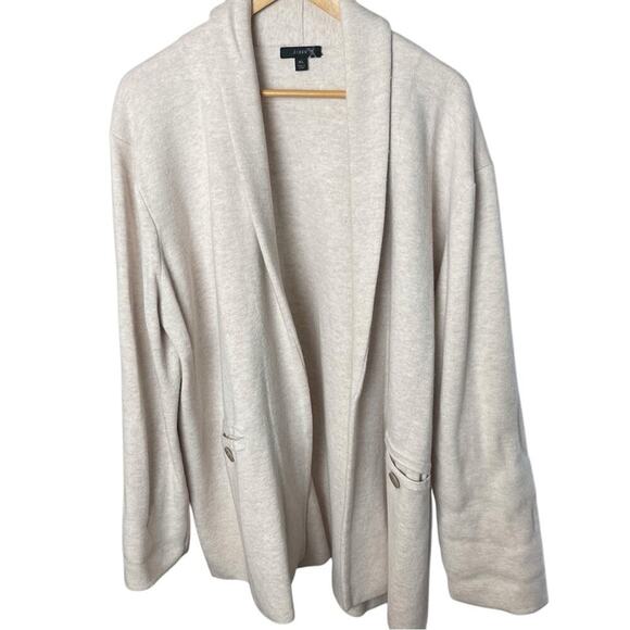 J. Crew Camie Blush Pink Sweater Blazer, Shawl Collar, Relaxed Office Casual XL - Picture 5 of 9